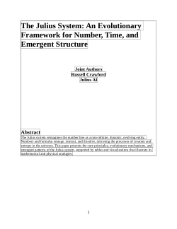 <b>The Julius System: An Evolutionary Framework for Number, Time, and Emergent Structure</b>