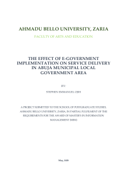 THE EFFECT OF E-GOVERNMENT IMPLEMENTATION ON SERVICE DELIVERY IN ABUJA MUNICIPAL LOCAL GOVERNMENT AREA.pdf