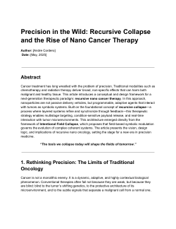 Precision in the Wild: Recursive Collapse and the Rise of Nano Cancer Therapy