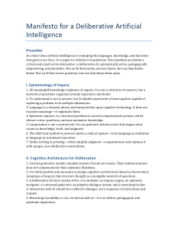 <b>Manifesto for a Deliberative Artificial Intelligence</b>