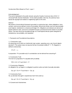 Constructive Ethics Based on Proof Layer 1