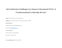 <b>Job Satisfaction Challenges in Lebanese Educational NGOs: Is Transformational Leadership the key?</b>