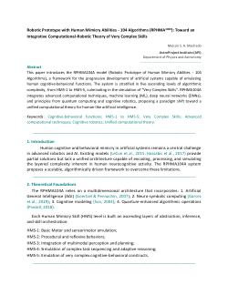Robotic Prototype with Human Mimicry Abilities - 104 Algorithms (RPHMA<sup>104a</sup>): Toward an Integrative Computational-Robotic Theory of Very Complex Skills