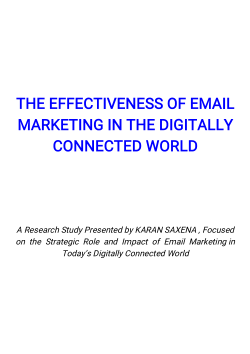 THE EFFECTIVENESS OF EMAIL MARKETING IN THE DIGITALLY CONNECTED WORLD