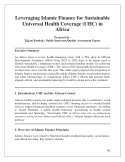 "Leveraging Islamic Finance for Sustainable Universal Health Coverage (UHC) in Africa