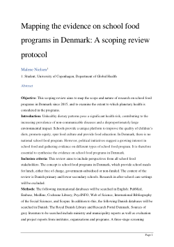 Mapping the evidence on school food programs in Denmark: A scoping review protocol