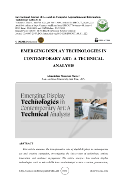 <b>EMERGING DISPLAY TECHNOLOGIES IN </b><b>CONTEMPORARY ART: A TECHNICAL </b><b>ANALYSIS</b>