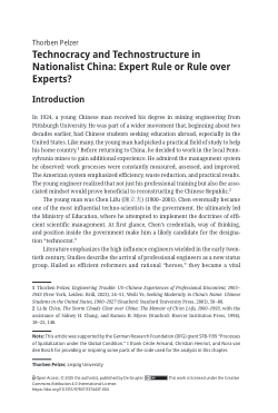 Technocracy and Technostructure in Nationalist China: Expert Rule or Rule over Experts?