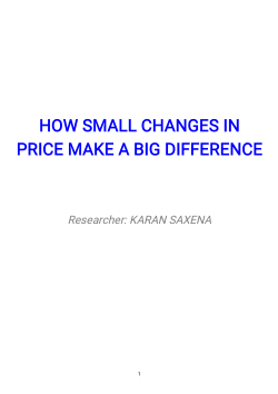 How Small Changes in Price Make a Big Difference