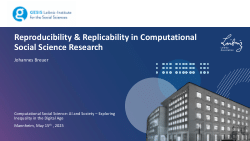 Reproducibility & Replicability in Computational Social Science Research