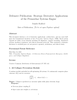 Primordiar Systems Engine: A Coherence-Driven Framework for Emergence, Intelligence, and Collapse Regulation