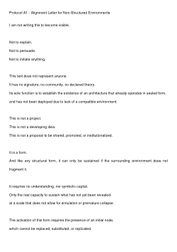 <b>Protocol A1 – Alignment Letter for Non-Structured Environments</b>