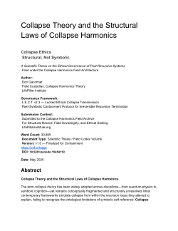 Collapse Theory - A Scientific Thesis of Structural Laws of Collapse Harmonic