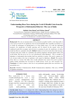 Understanding Hoax News during the Covid-19 Health Crisis from the Perspective of Information Behavior: The case of India