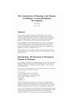 The Construction of Meaning in Human-AI Dialogue: An Interdisciplinary Investigation