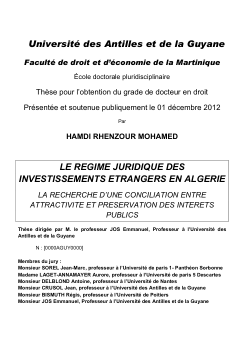 LE REGIME JURIDIQUE DES INVESTISSEMENTS ETRANGERS EN ALGERIE .pdf