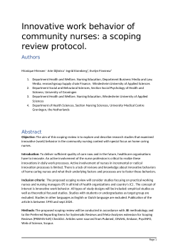 Innovative work behavior of community nurses: a scoping review protocol.