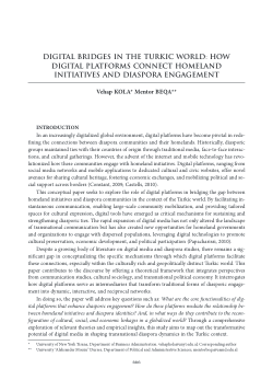 <b>Digital Bridges in the Turkic World: How Digital Platforms Connect Homeland Initiatives and Diaspora Engagement</b>