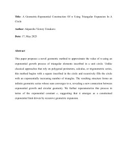A Geometric-Exponential Construction of π Using Triangular Expansion in a Circle