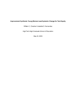 Improvement Synthesis: Young Women Lead Systemic Change for Tech Equity
