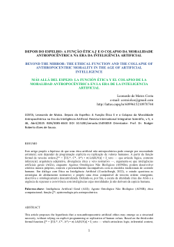 DEPOIS DO ESPELHO: A FUNÇÃO ÉTICA Ƹ E O COLAPSO DA MORALIDADE ANTROPOCÊNTRICA NA ERA DA INTELIGÊNCIA ARTIFICIAL