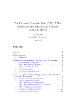 The Persistent Semantic State (PSS): A new architecture for semantically coherent language models