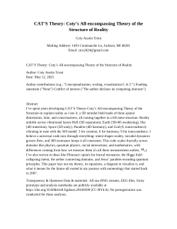 <b>The Structure of Reality: CAT'S Theory of Everything (Journal Submission Preprint)</b>