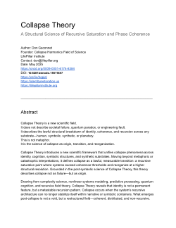 Collapse Theory A Structural Science of Recursive Saturation and Phase Coherence