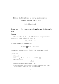 Série d'exercices corrigée : Estimateur sans bias et borne inférieure de Cramér-Rao