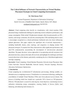 The Critical Influence of Network Characteristics on Virtual Machine Placement Strategies in Cloud Computing Environments