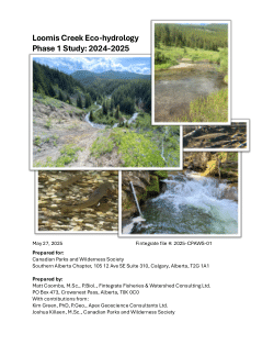 Loomis Creek Eco-hydrology Phase 1 Study: 2024-2025