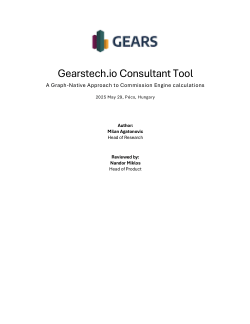 Gearstech.io Consultant Tool, a Graph-Native Approach to Commission Engine calculations