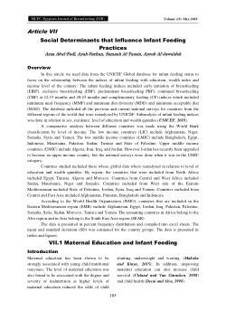 Social Determinants that Influence Infant Feeding Practices