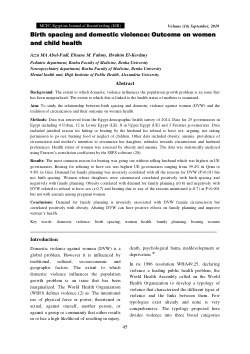 Birth spacing and domestic violence: Outcome on women and child health