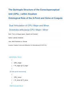 <b>The Quintuple Structure of the Conscioperceptual</b><b>Unit (CPU</b><b>ₙ</b><b>) within Xrealism</b><b>Ontological Role of the X-Point and Solve et Coagula</b>