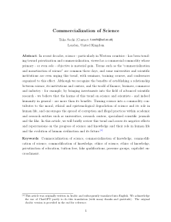Commercialization of Science