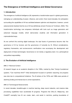 The Emergence of Artificial Intelligence and Global Governance