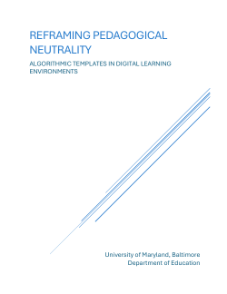 Reframing Pedagogical Neutrality: Algorithmic Templates in Digital Learning Environments