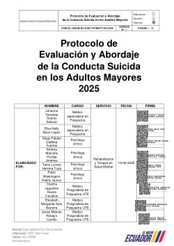 Protocolo de Evaluación y Abordaje de la Conducta Suicida en los Adultos Mayores 2025