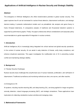 Applications of Artificial Intelligence in Nuclear Security and Strategic Stability