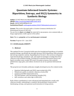 Quantum Informed Genetic Systems Bipartition, Entropy, and SU(2) Symmetry in Synthetic Biology V3.pdf