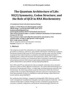 The Quantum Architecture of Life SU(3) Symmetry, Codon Structure, and the Role of QCD in RNA Biochemistry