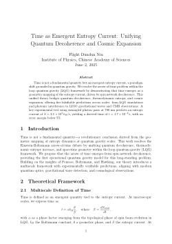 时间作为涌现熵流：统一量子退相干和宇宙膨胀---Time as an emergent entropy flow: unifying quantum decoherence and cosmic expansion