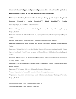 <b>Supplementary information on characterization of red-pigmented yeasts and genes associated with astaxanthin synthesis</b>