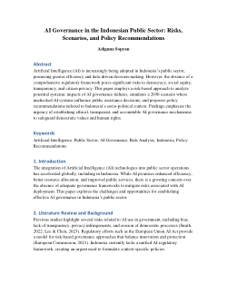 AI Governance in the Indonesian Public Sector: Risks, Scenarios, and Policy Recommendations