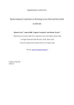 Supporting information for Spatio-temporal constraints on thrusting across fold-and-thrust belts worldwide