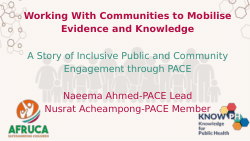 Working With Communities to Mobilise Evidence and Knowledge