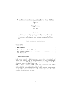 A Method for Mapping Graphs to Real Metric Space