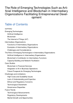 The Role of Emerging Technologies Such as Artificial Intelligence and Blockchain in Intermediary Organizations Facilitating Entrepreneurial Development.pdf