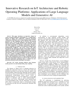 Innovative Research on IoT Architecture and Robotic Operating Platforms: Applications of Large Language Models and Generative AI